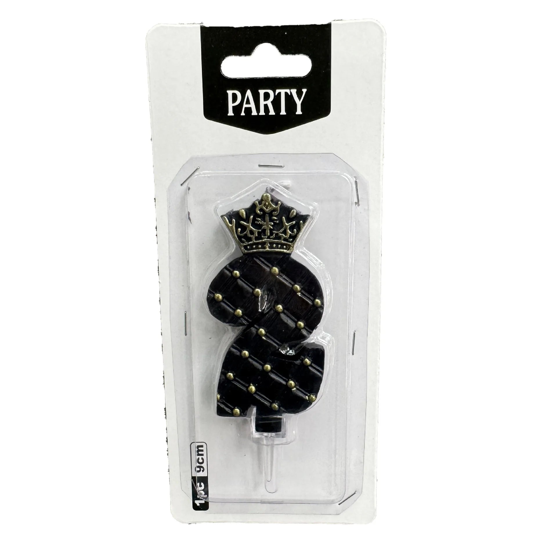 Bougie Anniversaire Noire Elégante à Couronne Deux