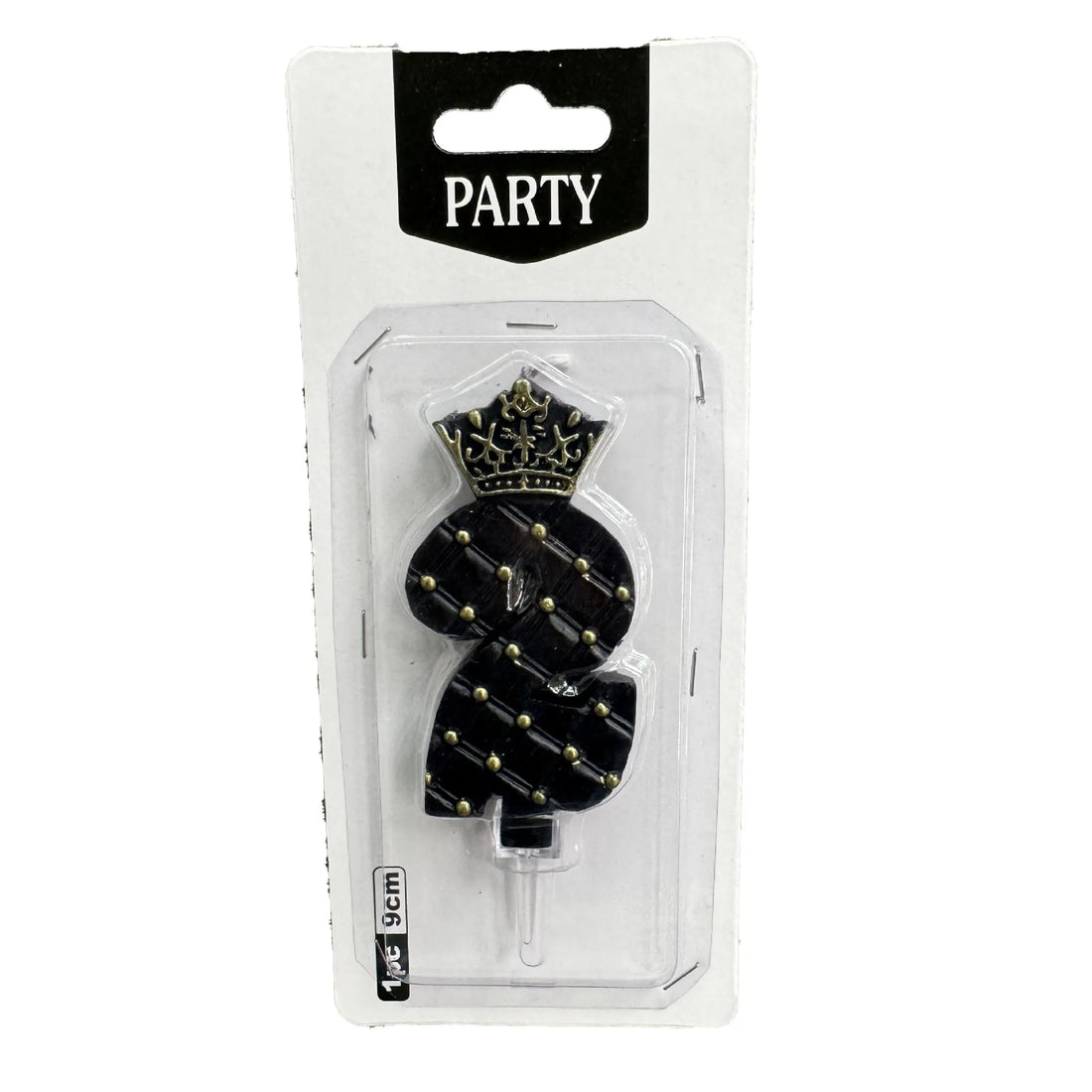 Bougie Anniversaire Noire Elégante à Couronne Deux