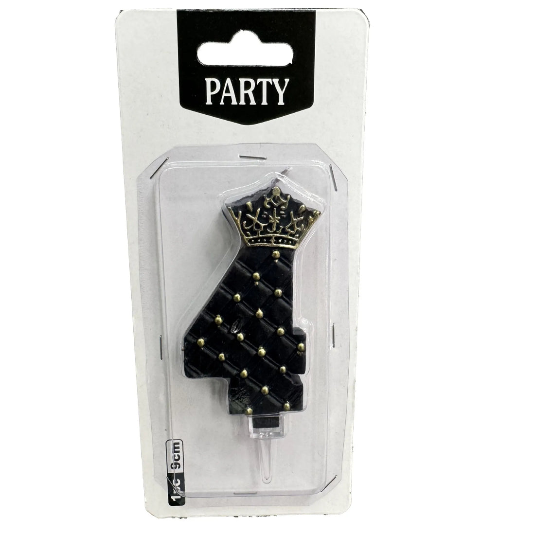 Bougie Anniversaire Noire Elégante à Couronne Quatre