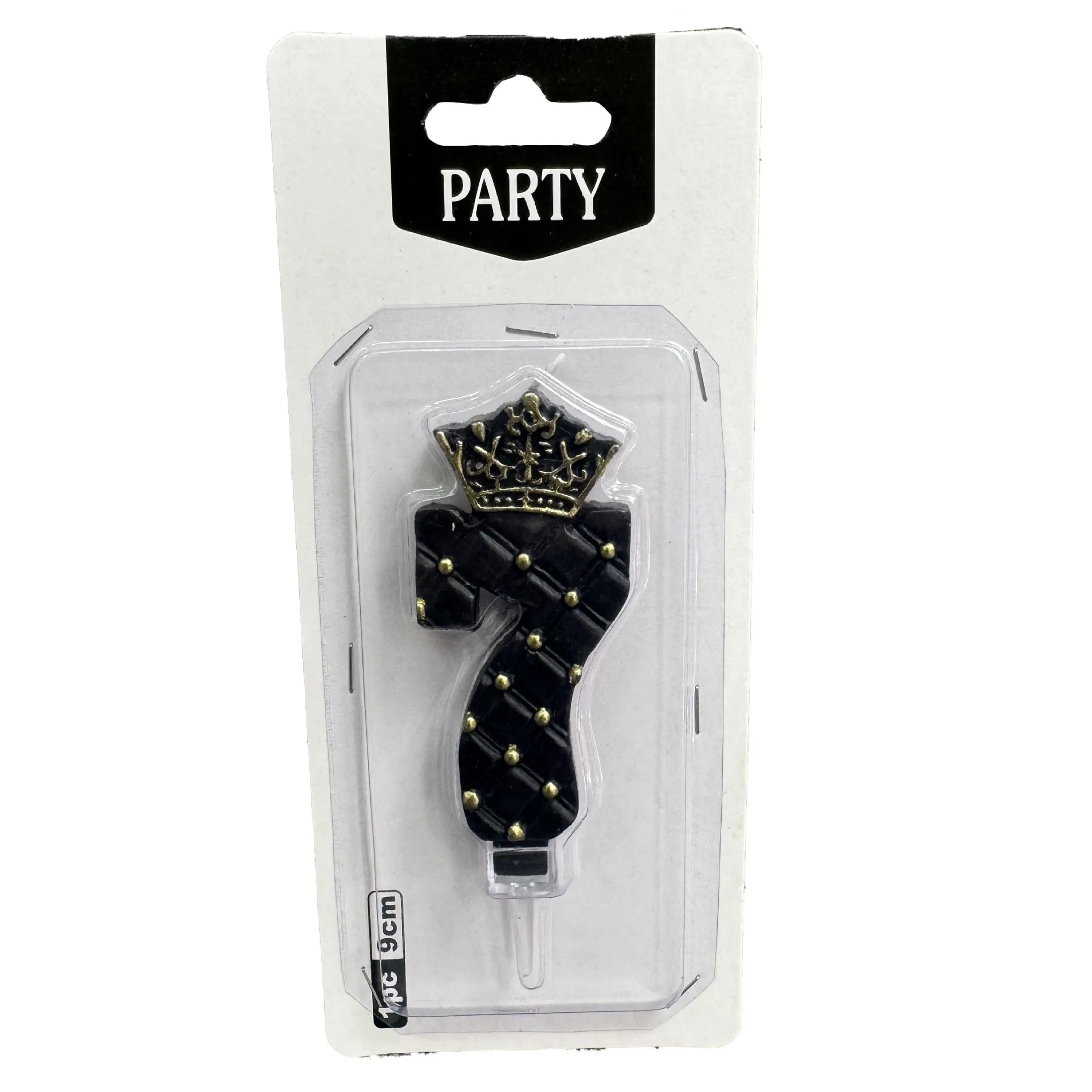 Bougie Anniversaire Noire Elégante à Couronne Sept