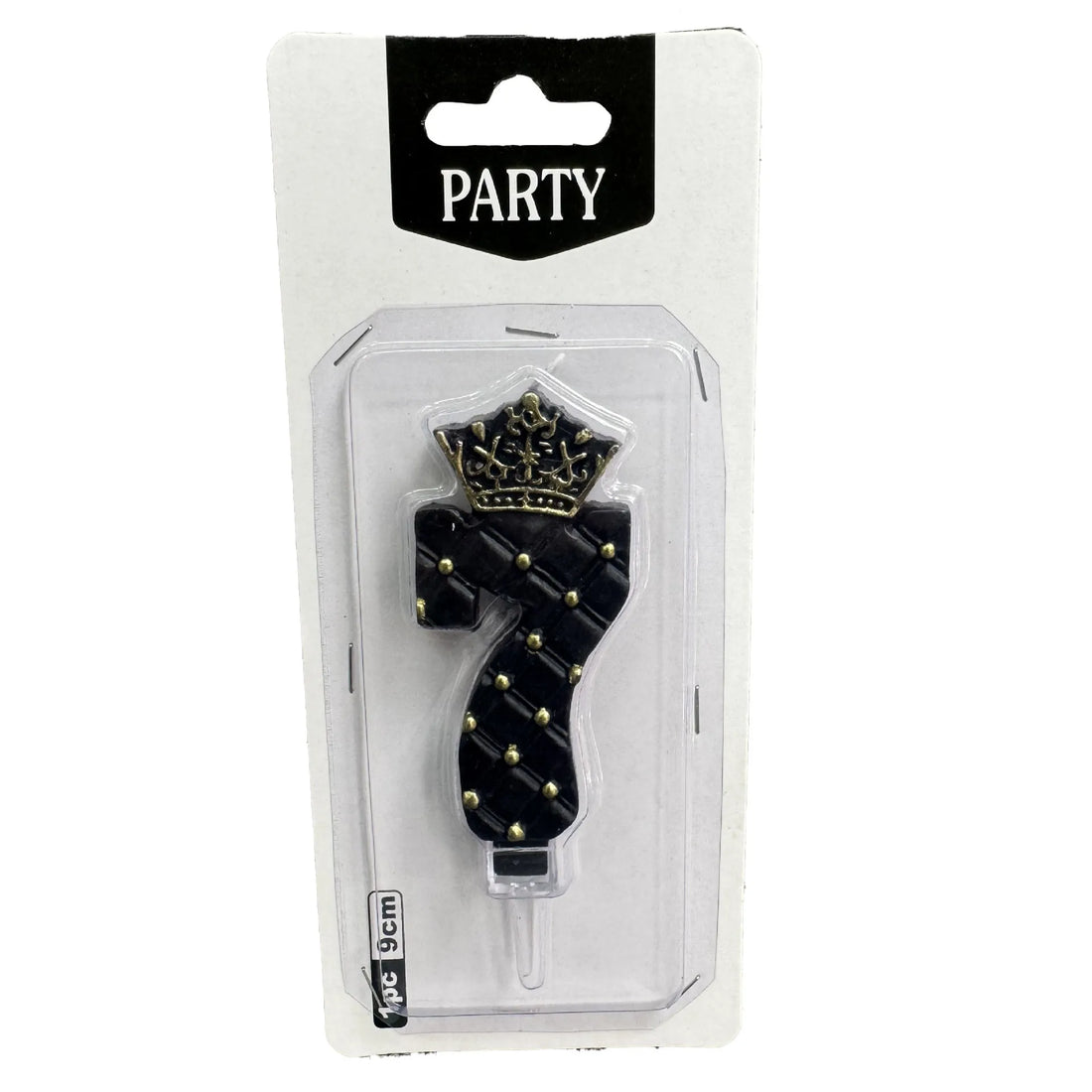 Bougie Anniversaire Noire Elégante à Couronne Sept