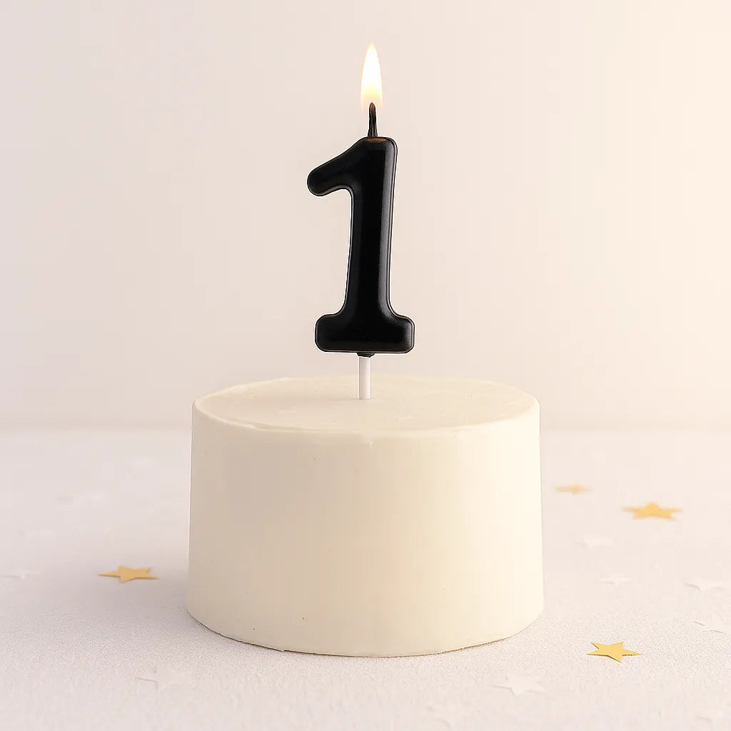 Bougie Anniversaire Noire Epurée