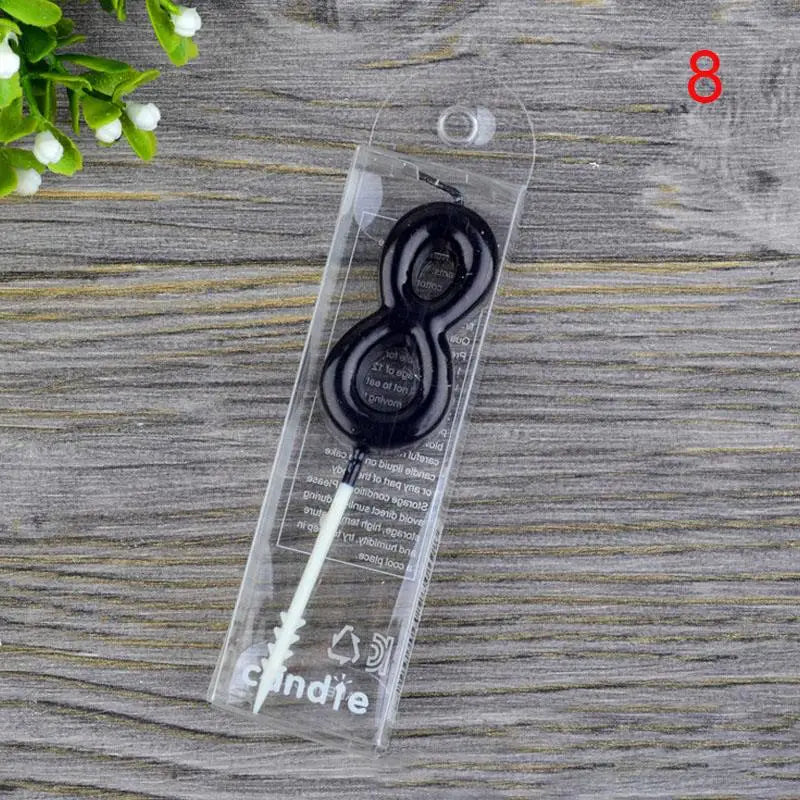 Bougie Anniversaire Noire Epurée Huit