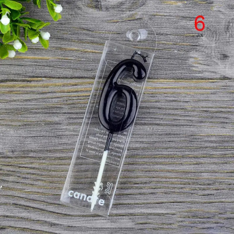 Bougie Anniversaire Noire Epurée Six