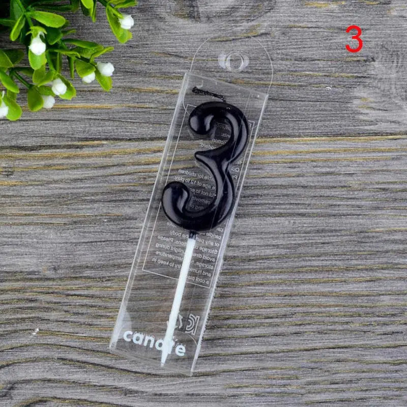 Bougie Anniversaire Noire Epurée Trois