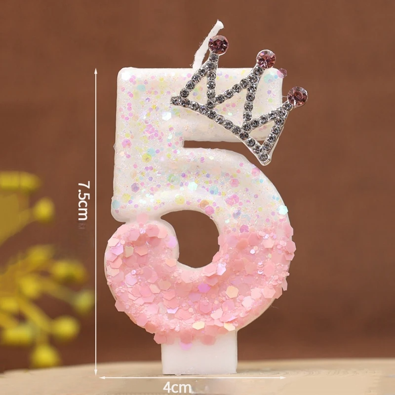Bougie Anniversaire Rose Couronne Numéro5