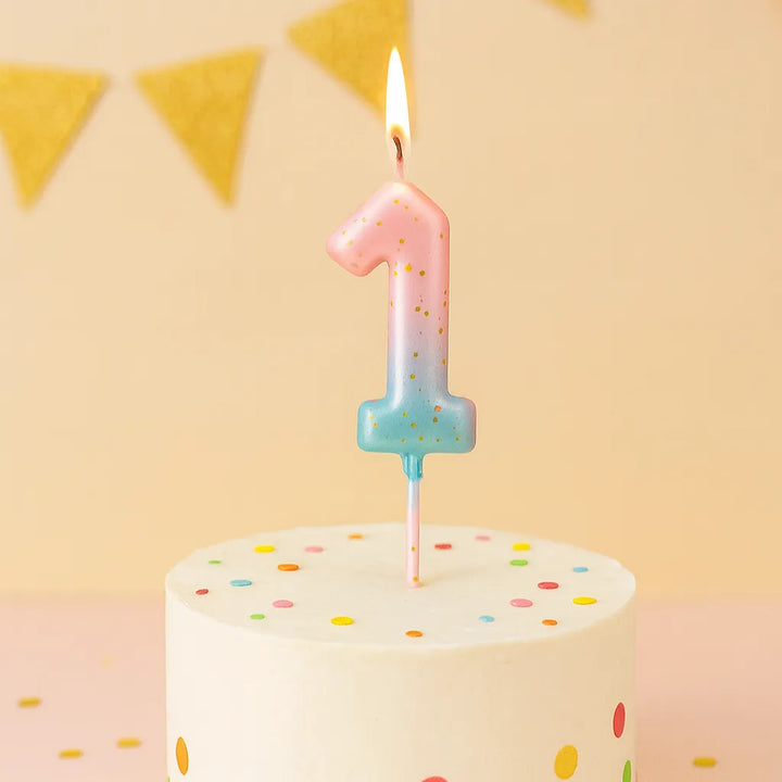 Bougie Anniversaire Rose et Bleu Pastel