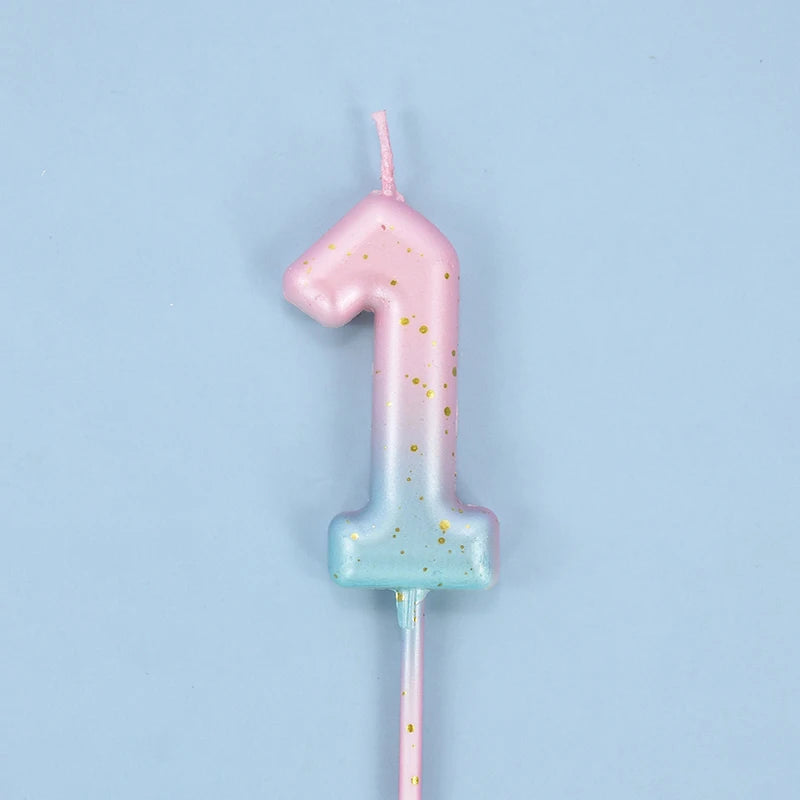 Bougie Anniversaire Rose et Bleu Pastel