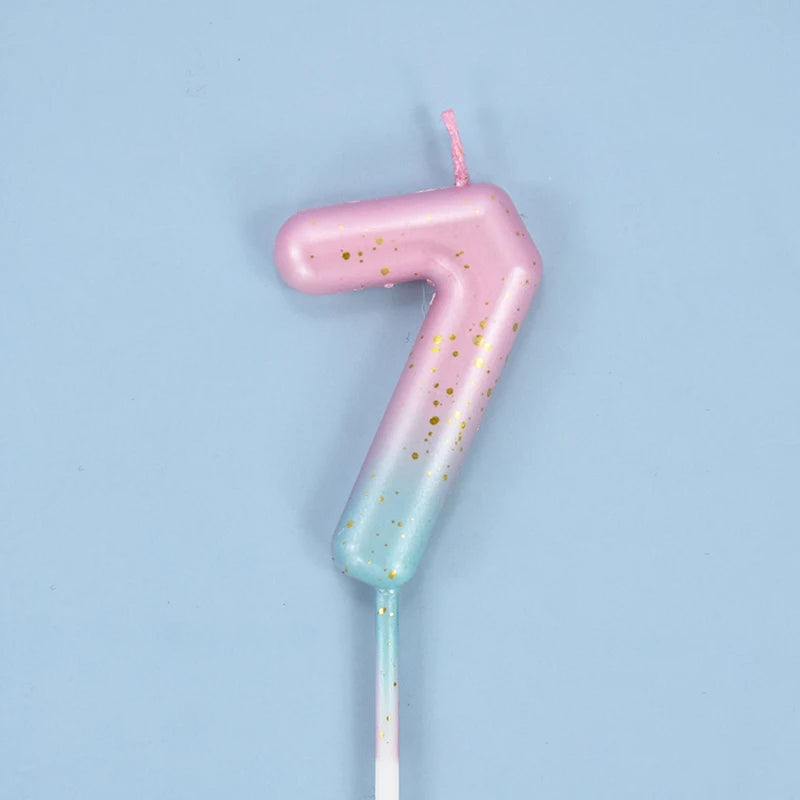 Bougie Anniversaire Rose et Bleu Pastel