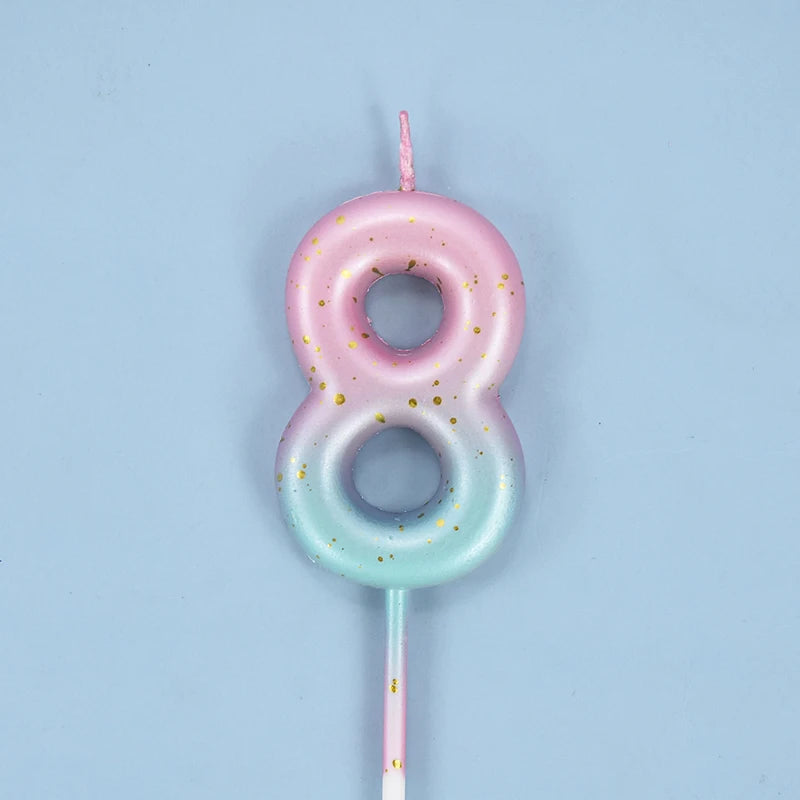 Bougie Anniversaire Rose et Bleu Pastel