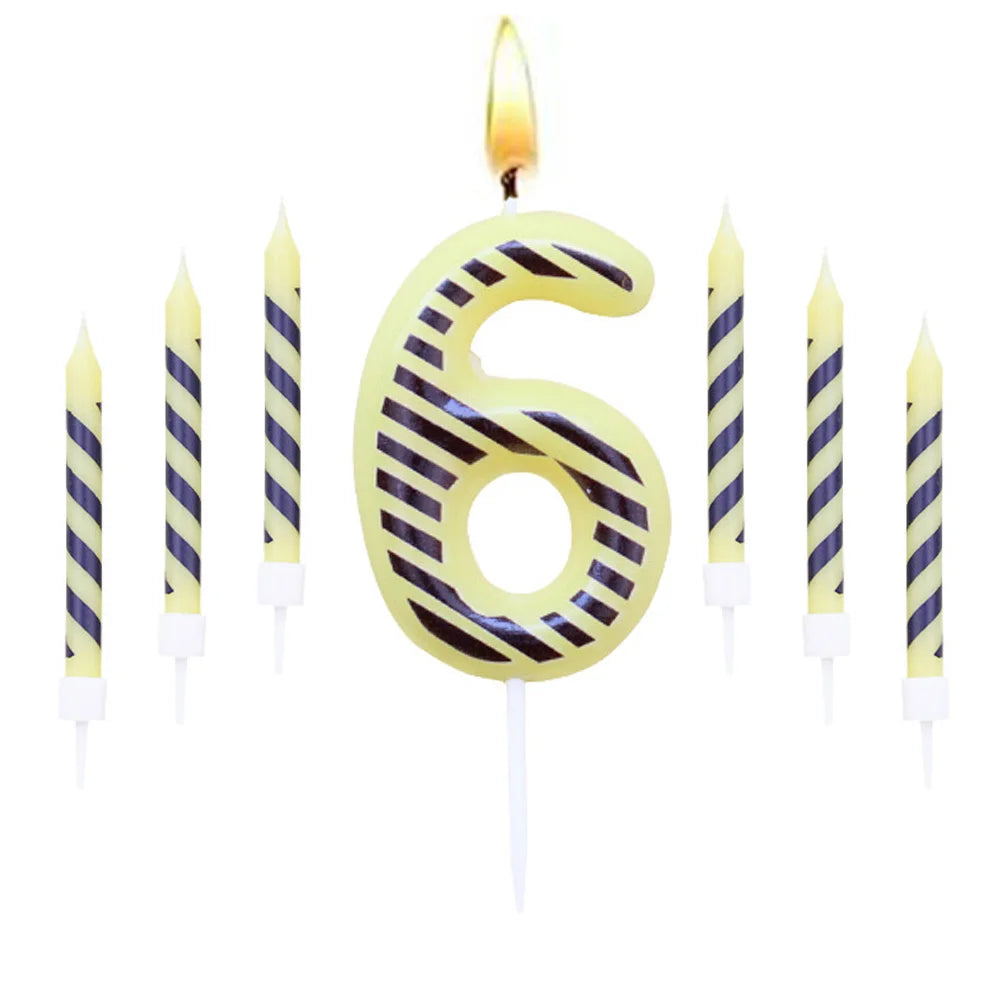 Bougie Anniversaire Thème Construction Six