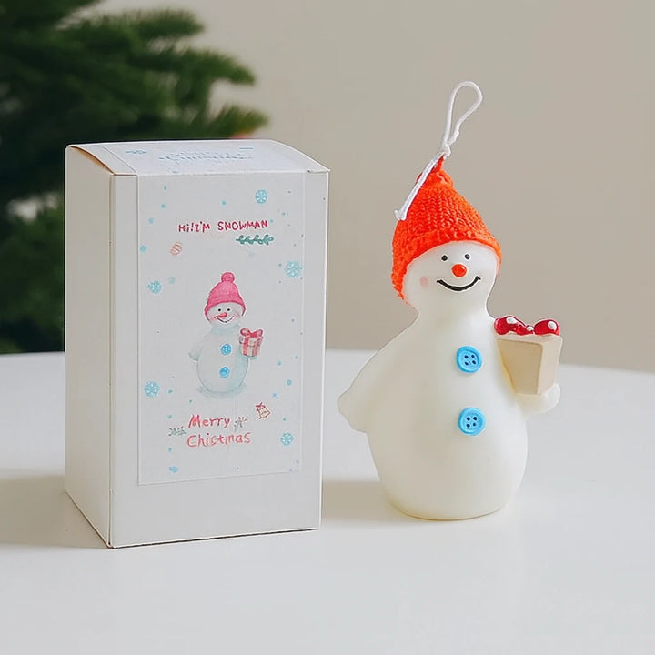 Bougie Bonhomme de Neige Souriant tendance