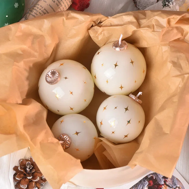 Bougie Boule de Noël Blanche Design