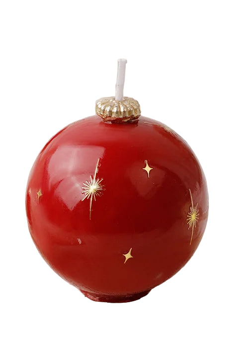 Bougie Boule de Noël Rouge