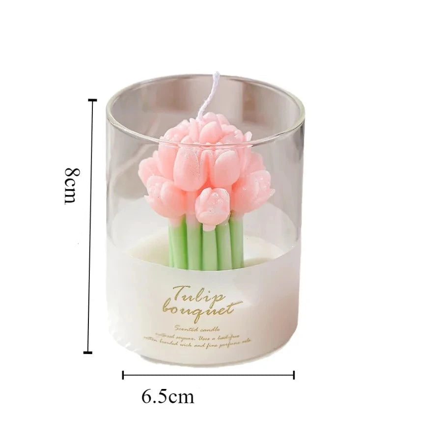 Bougie Bouquet de Tulipes raffinée