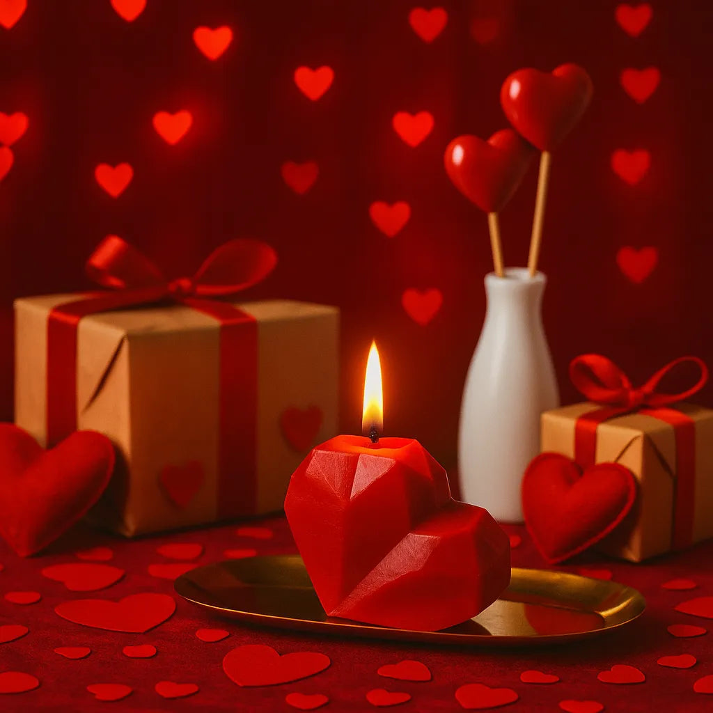 Bougie Cœur Rouge Graphique Design