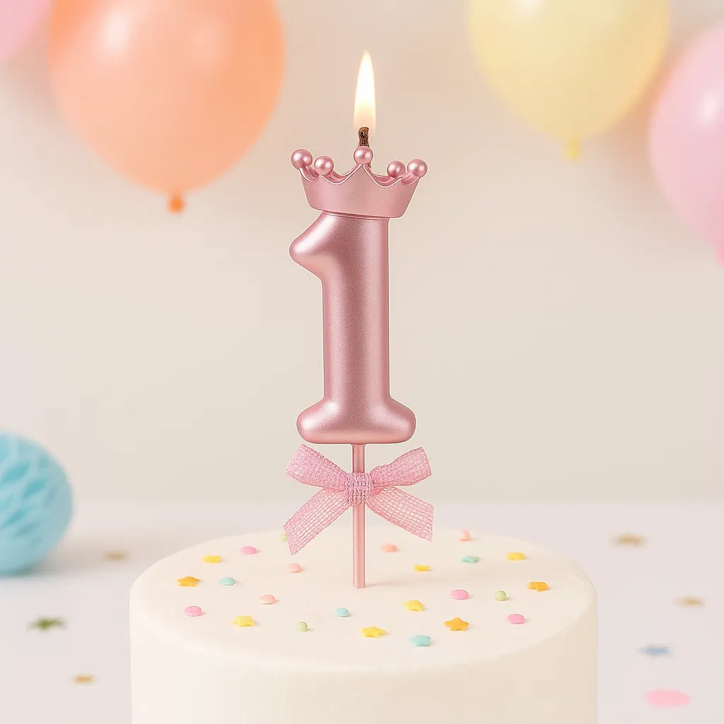 Bougie Chiffre Rose Gold Couronne
