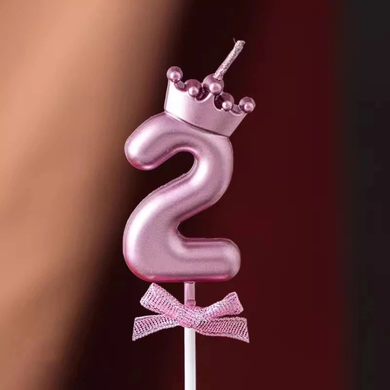 Bougie Chiffre Rose Gold Couronne 2