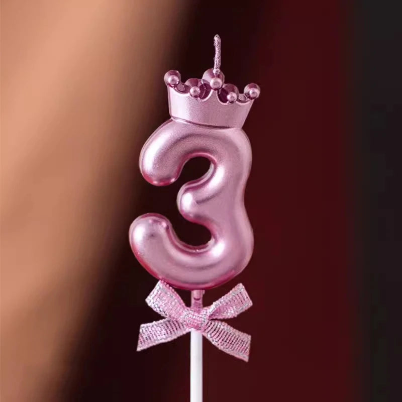 Bougie Chiffre Rose Gold Couronne 3
