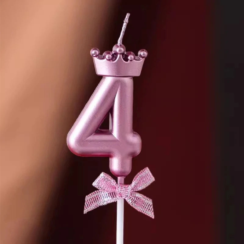 Bougie Chiffre Rose Gold Couronne 4