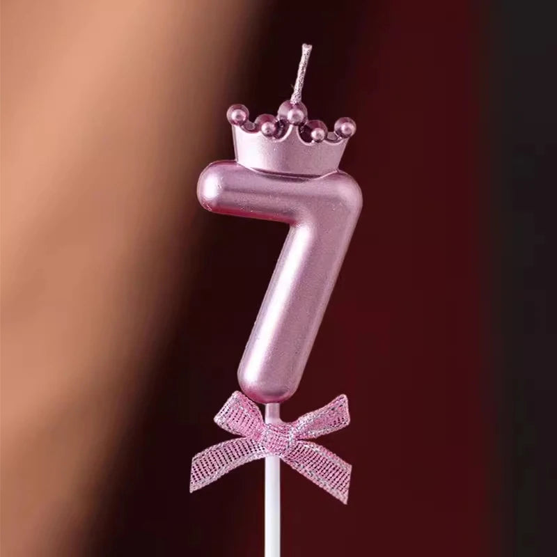 Bougie Chiffre Rose Gold Couronne 7
