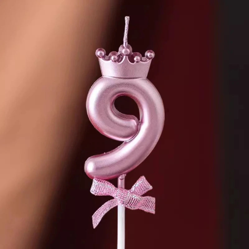 Bougie Chiffre Rose Gold Couronne 9