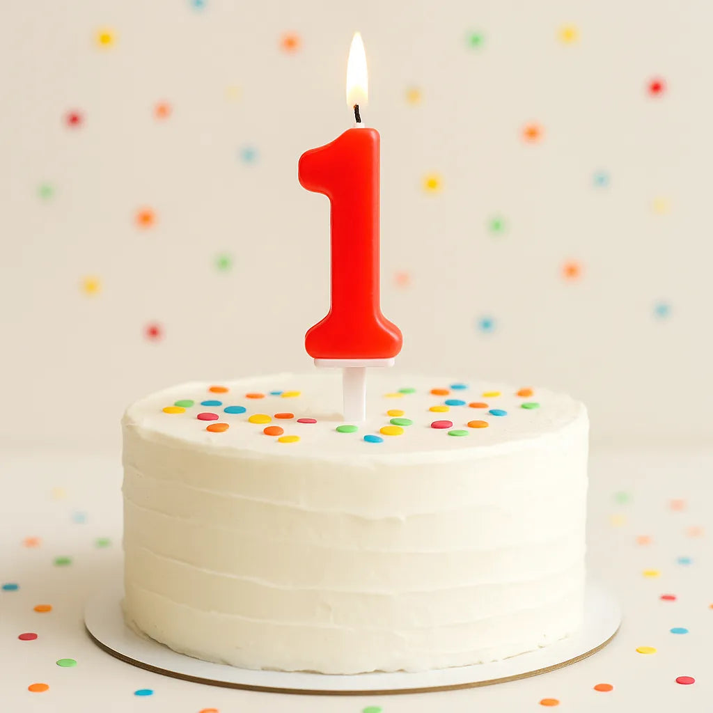 Bougie Chiffre Rouge Minimaliste