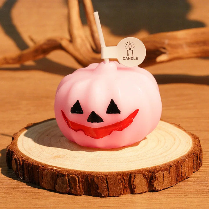 Bougie Citrouille Rose Halloween
