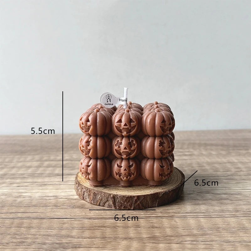 Bougie Cube de Citrouilles pour Halloween