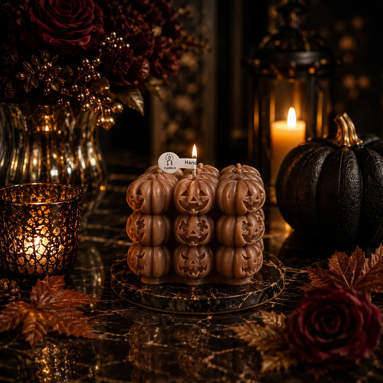 Bougie Cube de Citrouilles pour Halloween original