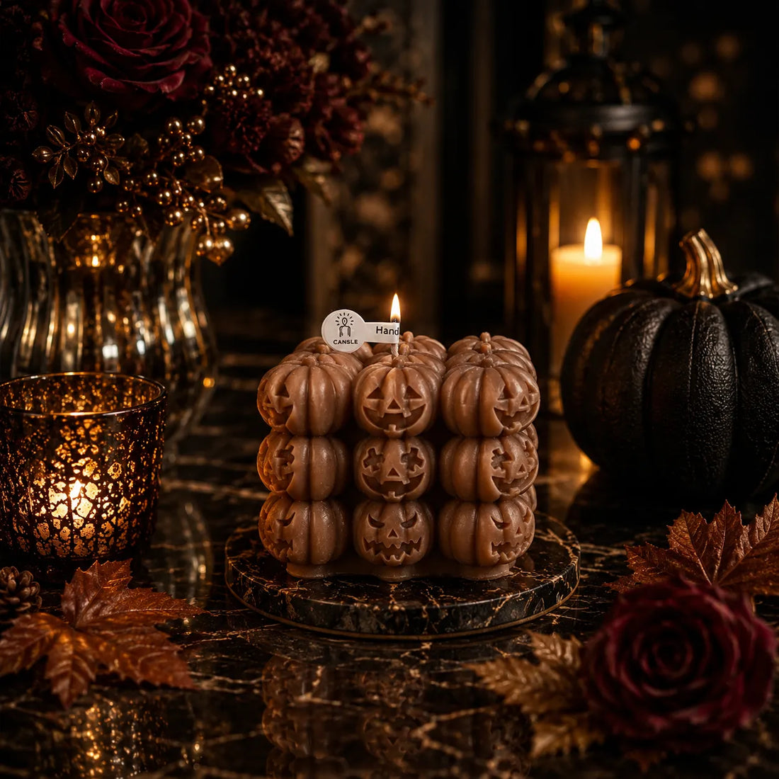 Bougie Cube de Citrouilles pour Halloween original