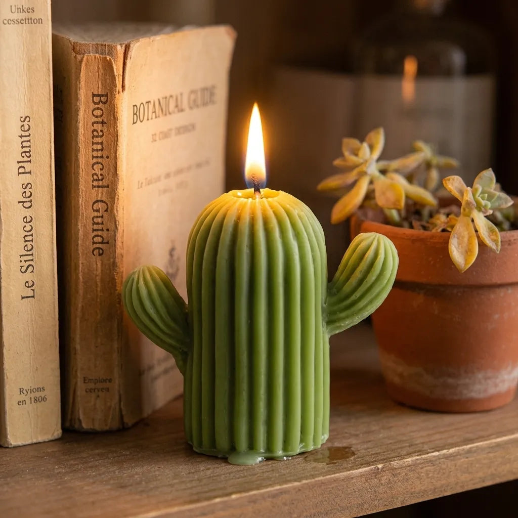 Bougie Décorative Cactus Vert Unique