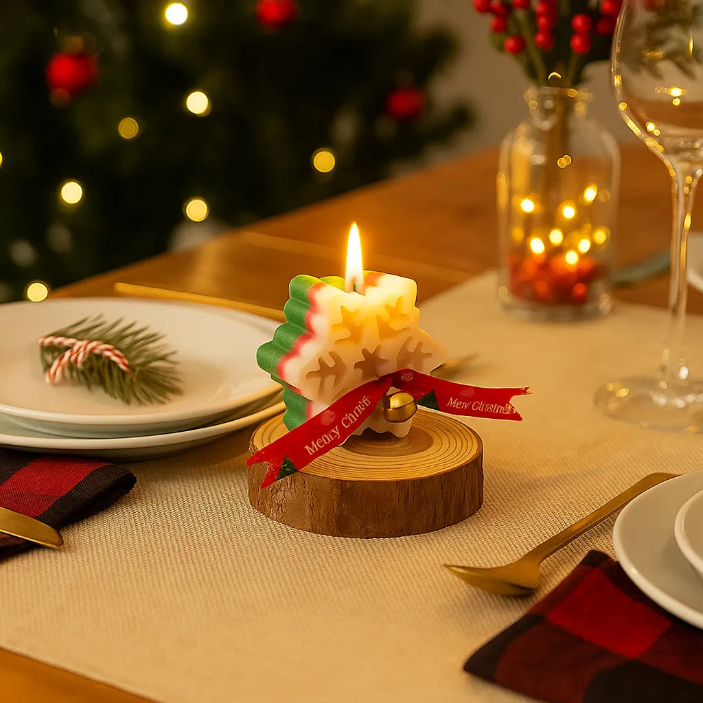 Bougie Décorative Flocon de Neige Raffinée