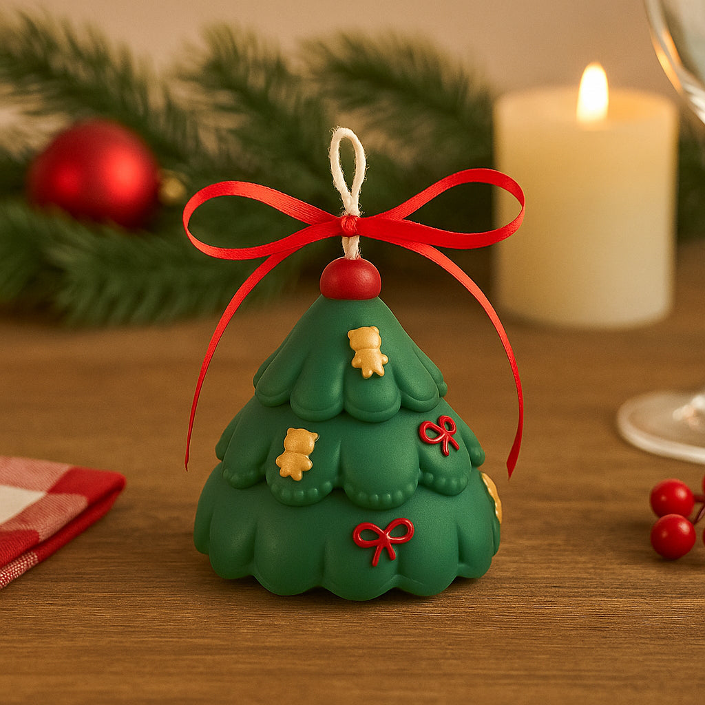 Bougie Décorative Sapin Vert à Noeuds