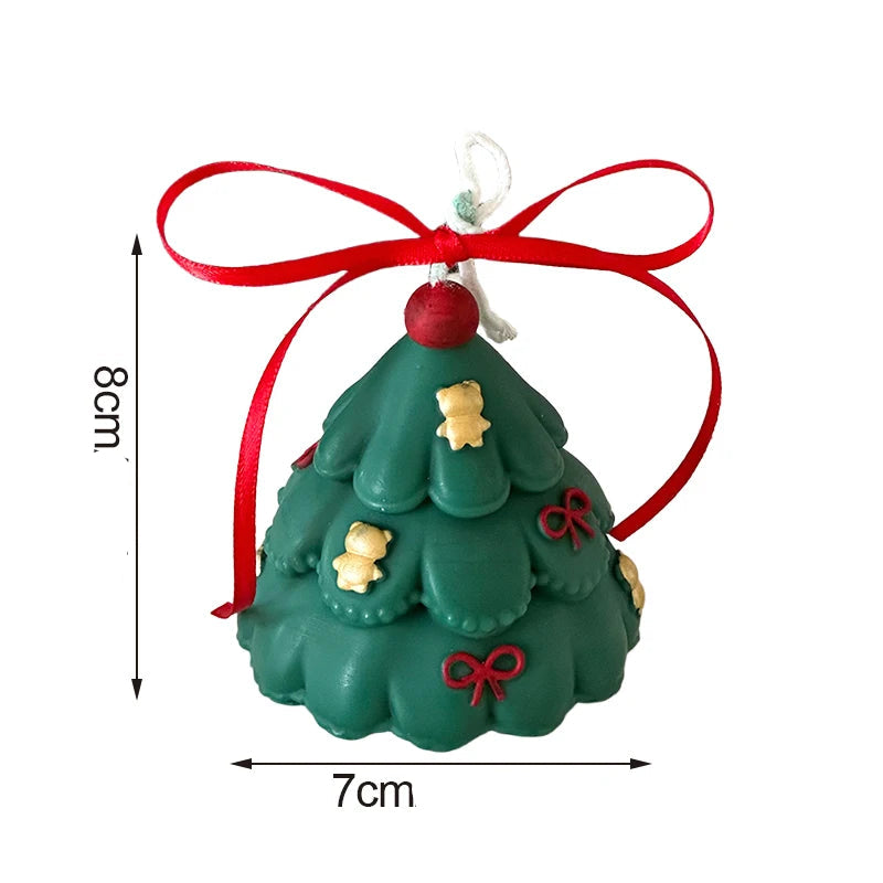 Bougie Décorative Sapin Vert à Noeuds stylé