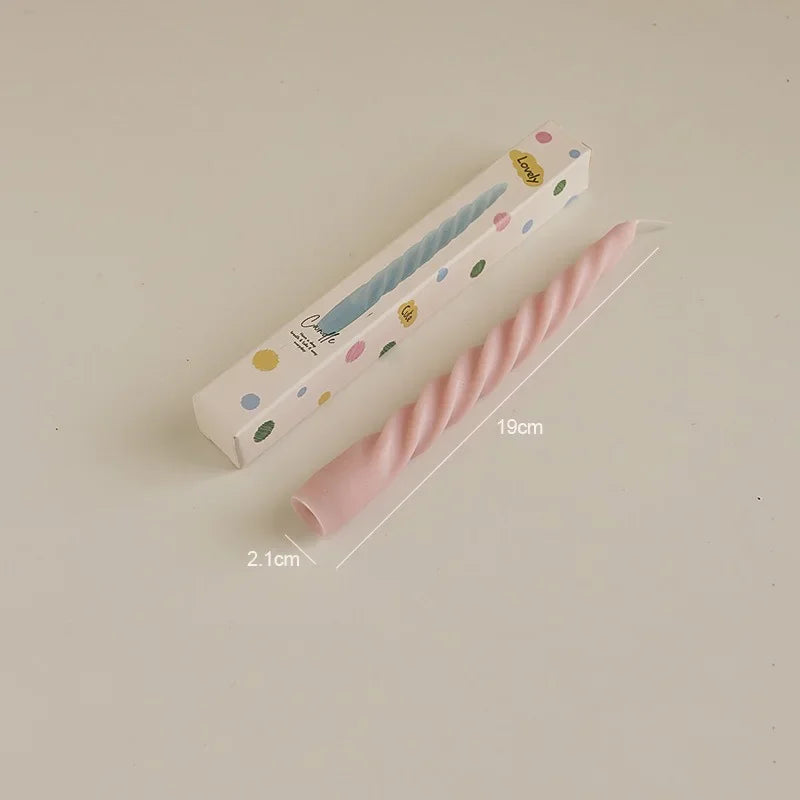 Bougie Décorative Torsadée Rose
