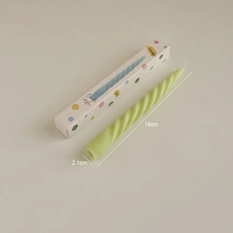 Bougie Décorative Torsadée Verte