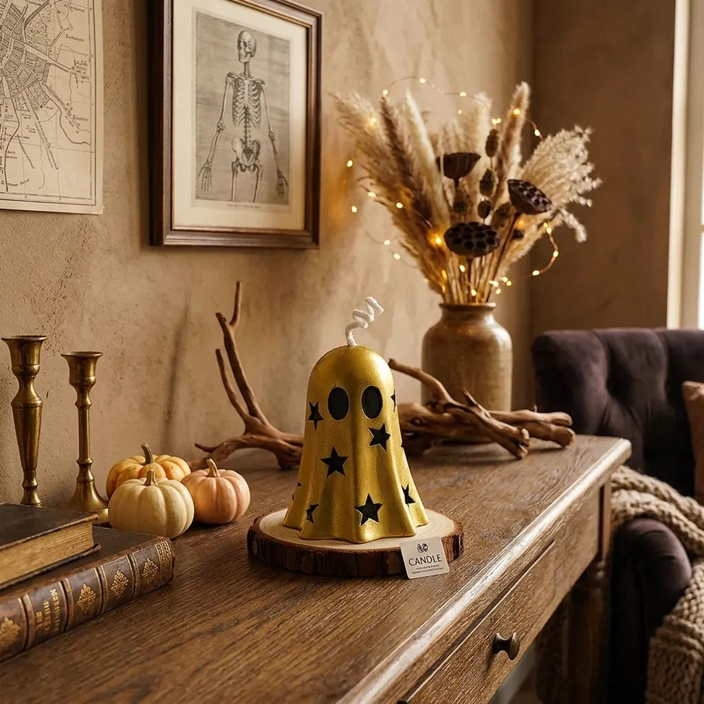 Bougie Fantôme Dorée Chic