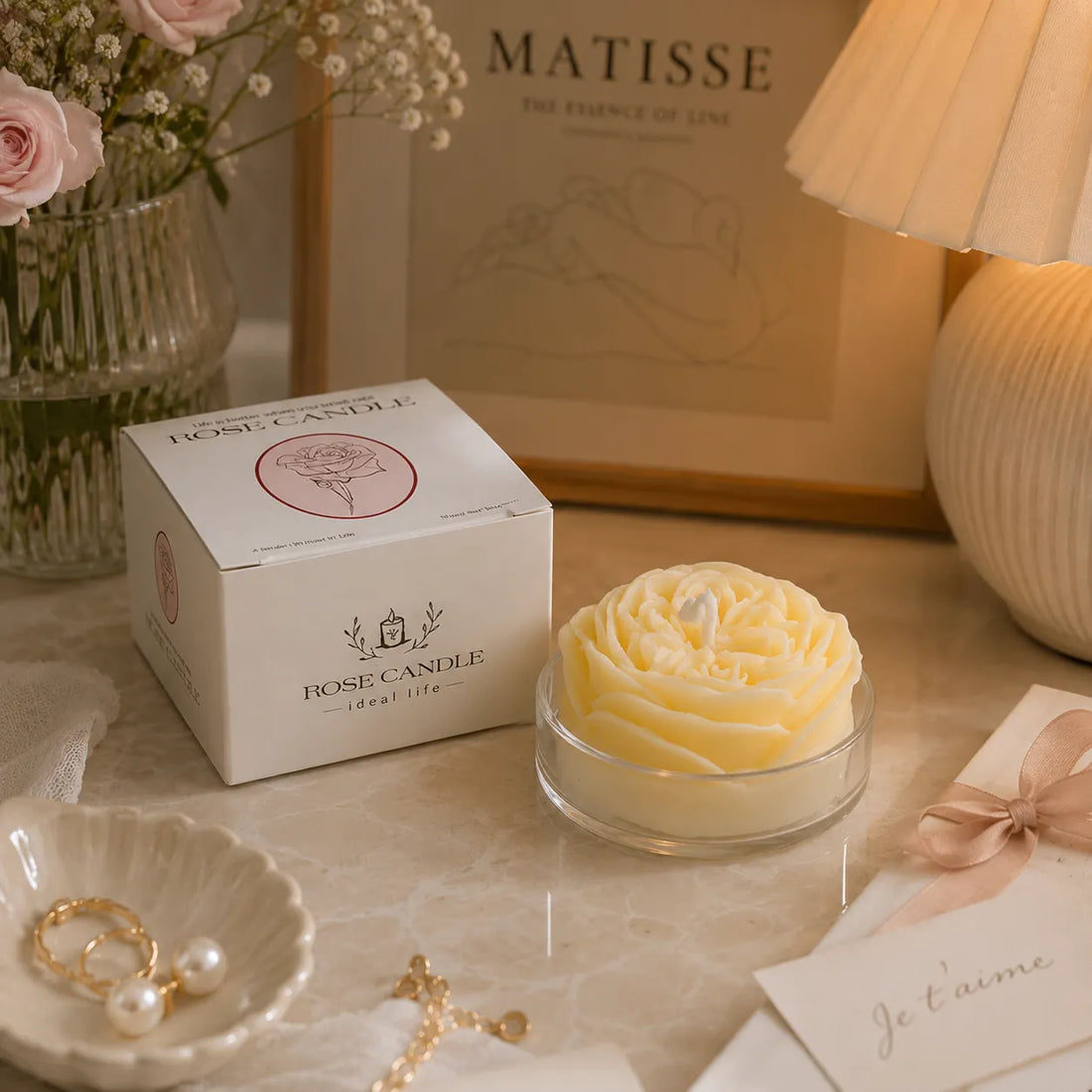 Bougie Fleur Jaune Unique