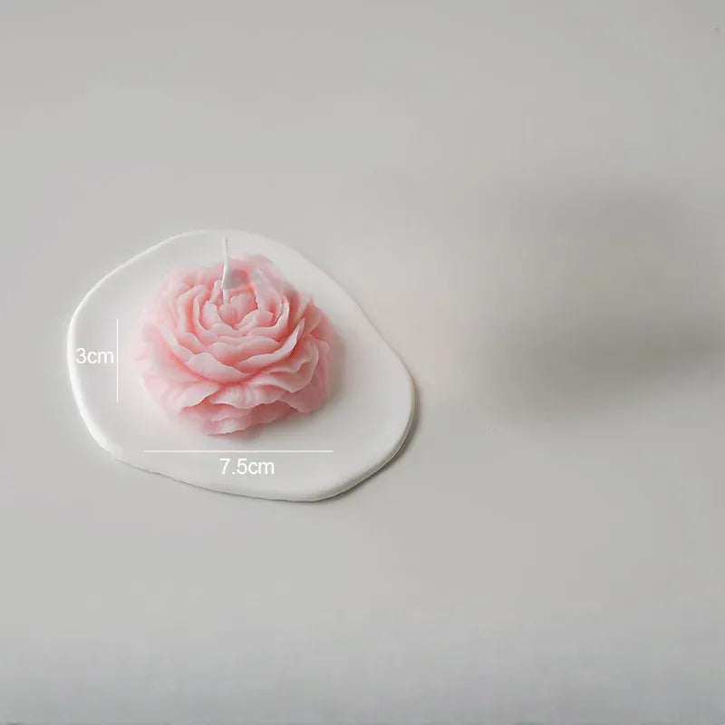 Bougie Fleur Rose Saint-Valentin minimaliste