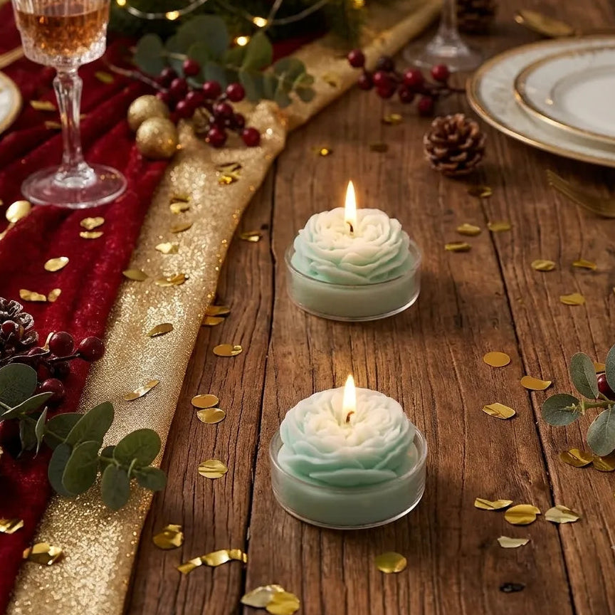 Bougie Fleur Verte Minimaliste