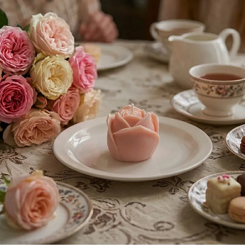 Bougie Fleur de Rose Rose Unique