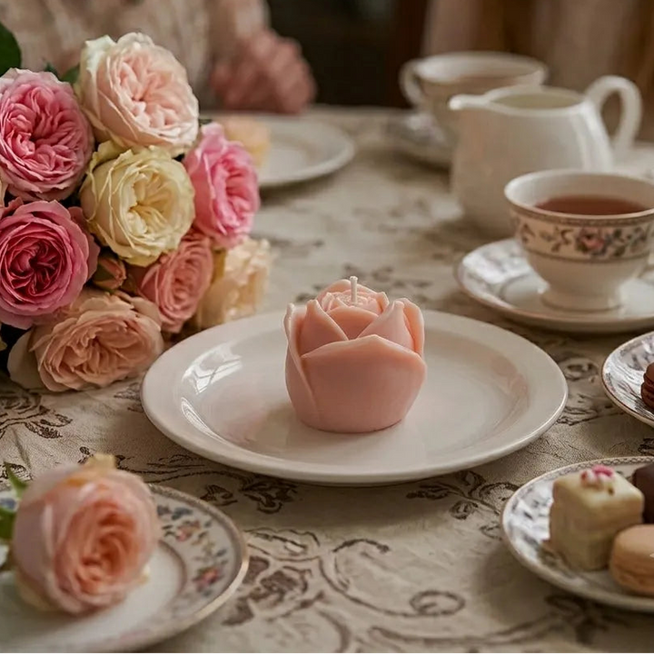 Bougie Fleur de Rose Rose Unique