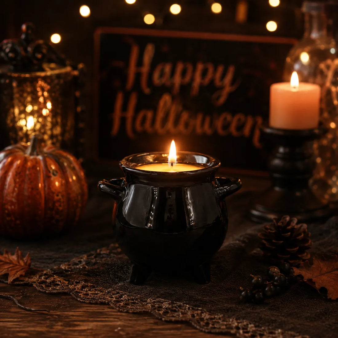 Bougie Halloween Chaudron unique