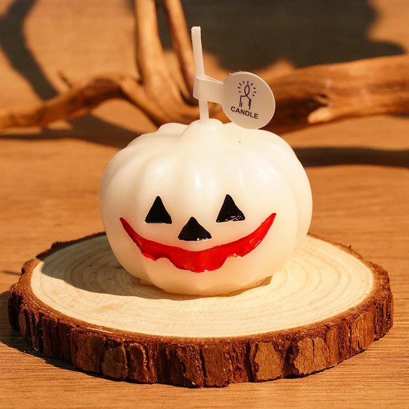 Bougie Halloween Citrouille Blanche