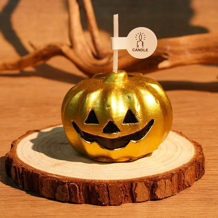 Bougie Halloween Citrouille Dorée