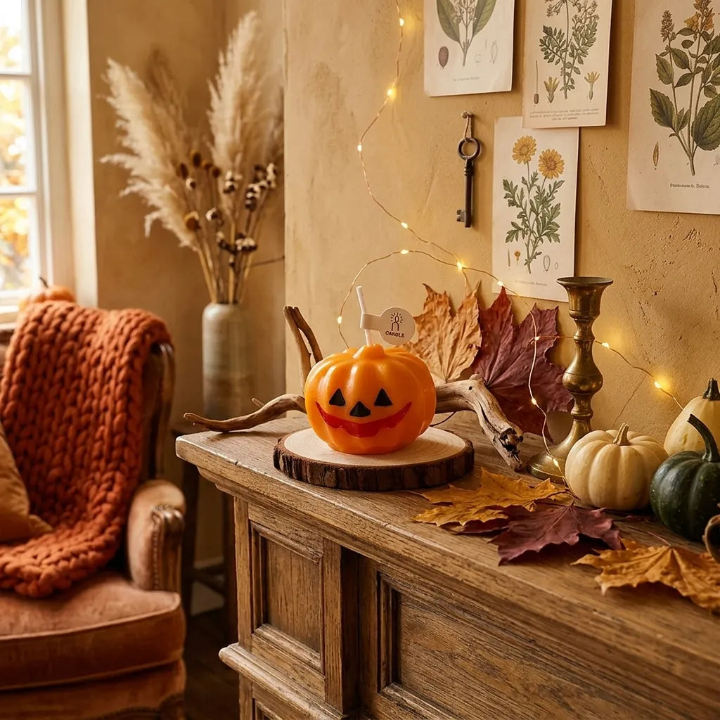 Bougie Halloween Citrouille Orange Chic