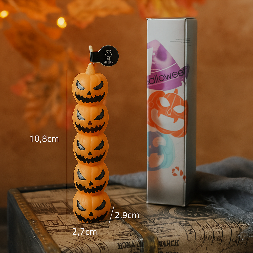 Bougie Halloween Citrouilles taille