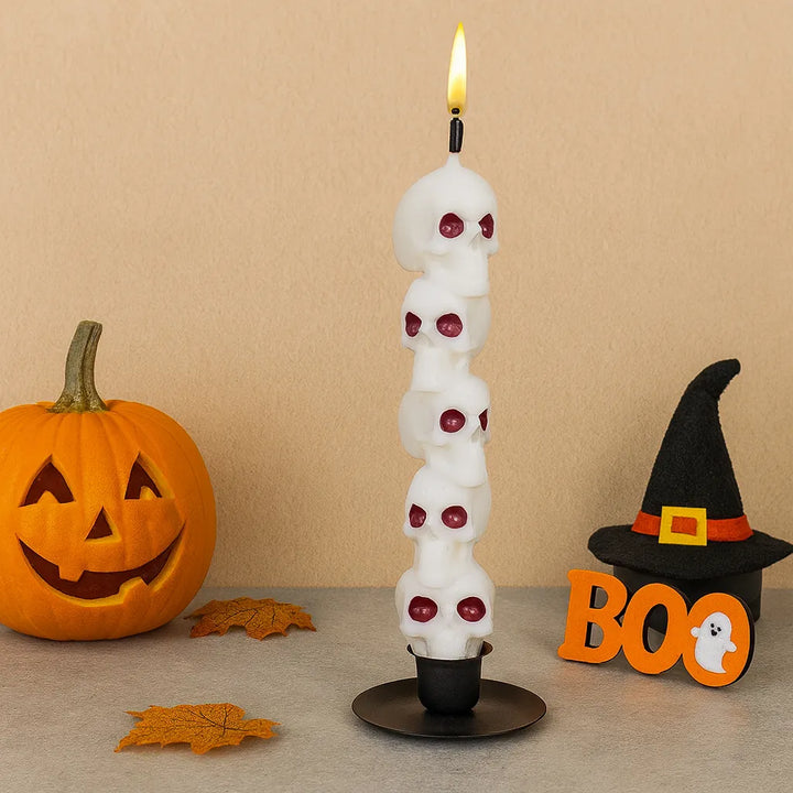 Bougie Halloween Crânes