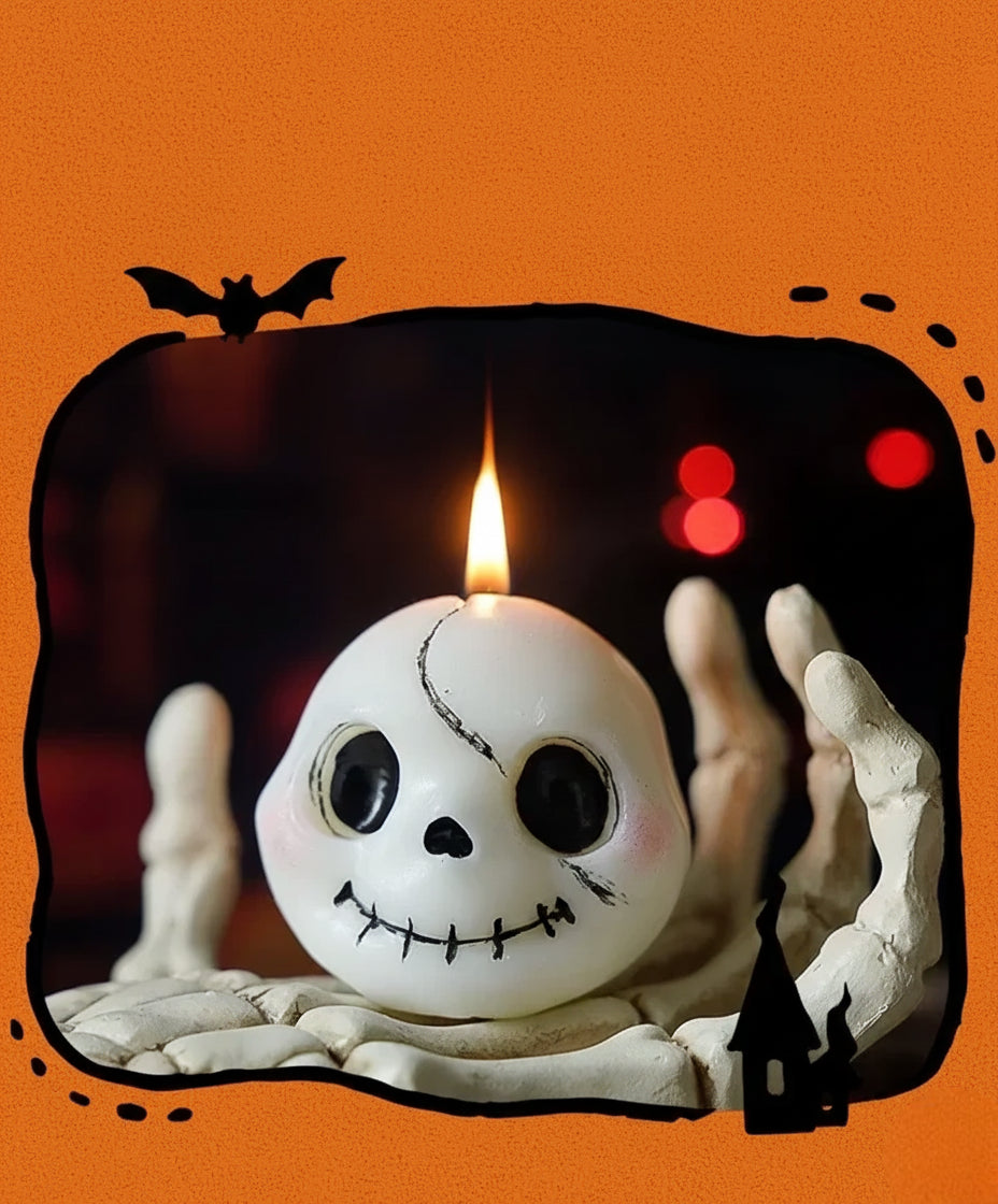 Bougie Halloween Décorative Crâne
